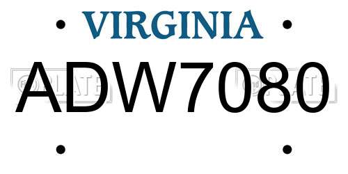 ADW7080 Virginia License Plate