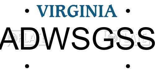 ADWSGSS Virginia License Plate