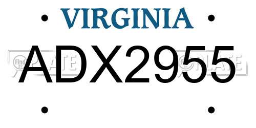 ADX2955 Virginia License Plate