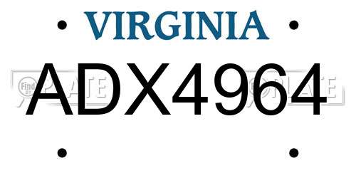 ADX4964 Virginia License Plate