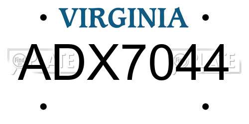 ADX7044 Virginia License Plate