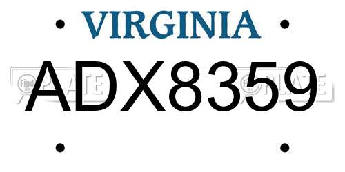 ADX8359 Virginia License Plate