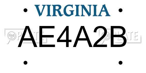 AE4A2B Virginia License Plate