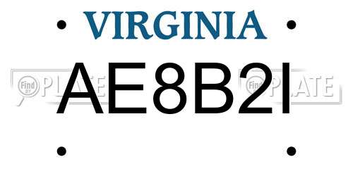 AE8B2I Virginia License Plate
