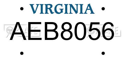 AEB8056 Virginia License Plate