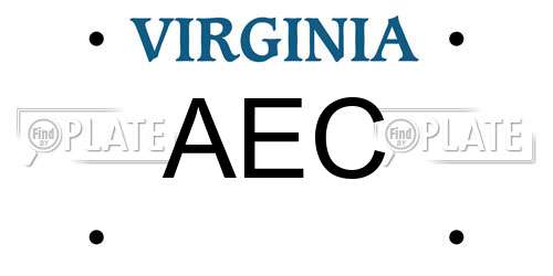 AEC Virginia License Plate