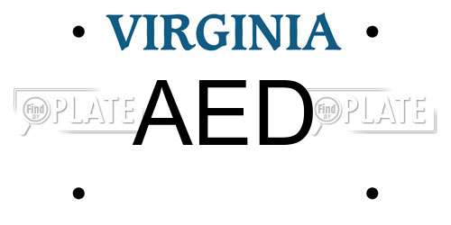 AED Virginia License Plate