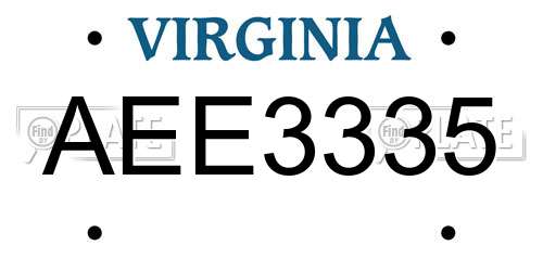 AEE3335 Virginia License Plate