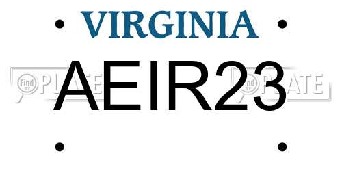 AEIR23 Virginia License Plate