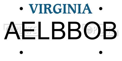 AELBBOB Virginia License Plate