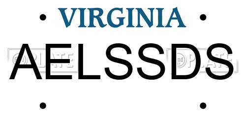 AELSSDS Virginia License Plate