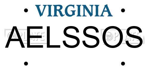 AELSSOS Virginia License Plate