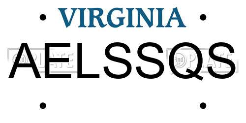 AELSSQS Virginia License Plate