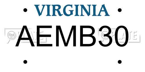 AEMB30 Virginia License Plate