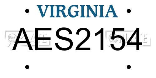 AES2154 Virginia License Plate