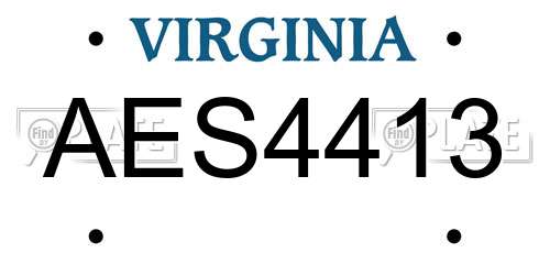 AES4413 Virginia License Plate