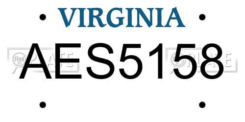AES5158 Virginia License Plate