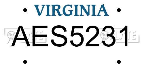 AES5231 Virginia License Plate