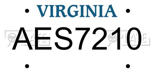 AES7210 Virginia License Plate