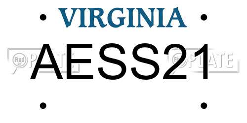 AESS21 Virginia License Plate