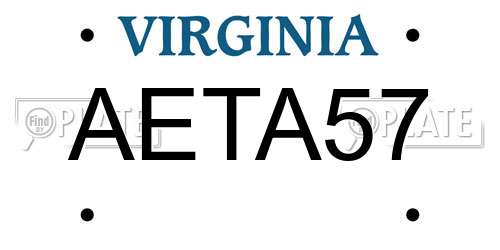 AETA57 Virginia License Plate