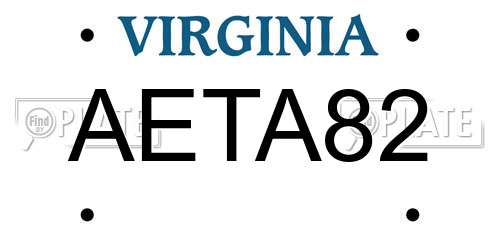AETA82 Virginia License Plate