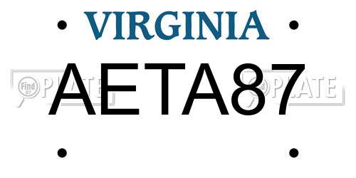 AETA87 Virginia License Plate