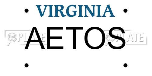 AETOS Virginia License Plate