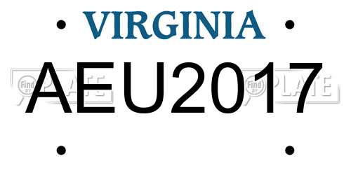 AEU2017 Virginia License Plate