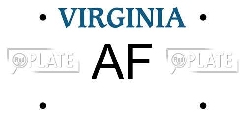 AF Virginia License Plate