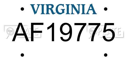 AF19775 Virginia License Plate