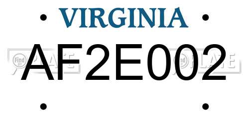 AF2E002 Virginia License Plate