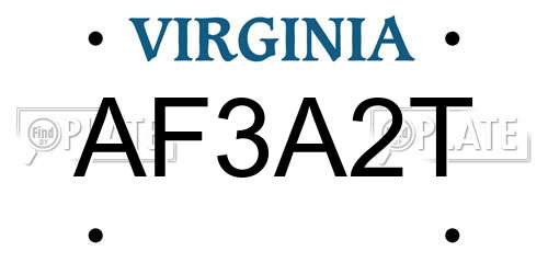 AF3A2T Virginia License Plate