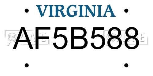AF5B588 Virginia License Plate