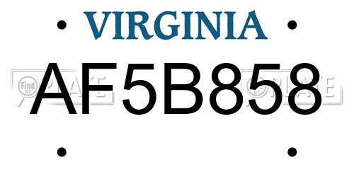 AF5B858 Virginia License Plate