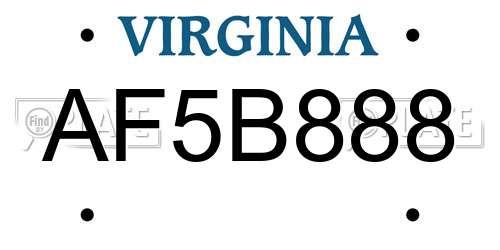 AF5B888 Virginia License Plate