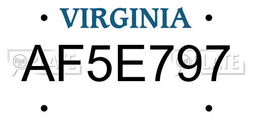 AF5E797 Virginia License Plate