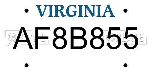 AF8B855 Virginia License Plate