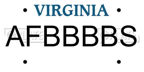AFBBBBS Virginia License Plate