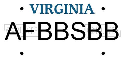 AFBBSBB Virginia License Plate