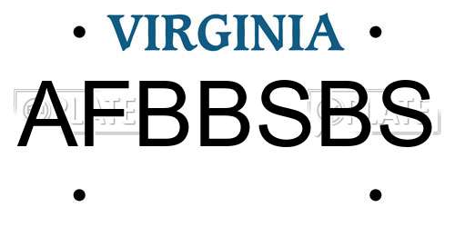 AFBBSBS Virginia License Plate