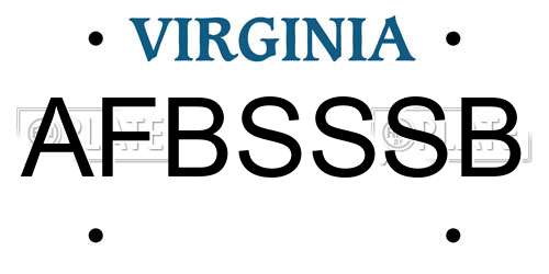 AFBSSSB Virginia License Plate