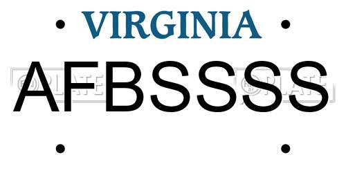 AFBSSSS Virginia License Plate