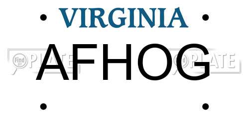 AFHOG Virginia License Plate