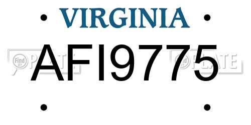 AFI9775 Virginia License Plate