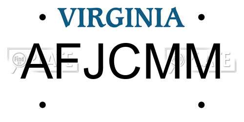 AFJCMM Virginia License Plate