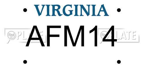 AFM14 Virginia License Plate