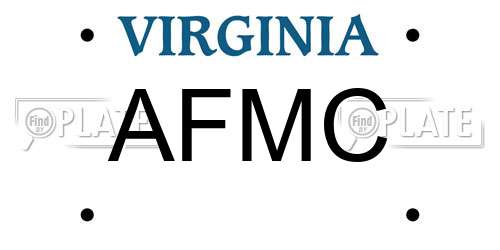 AFMC Virginia License Plate