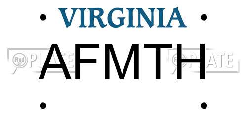 AFMTH Virginia License Plate