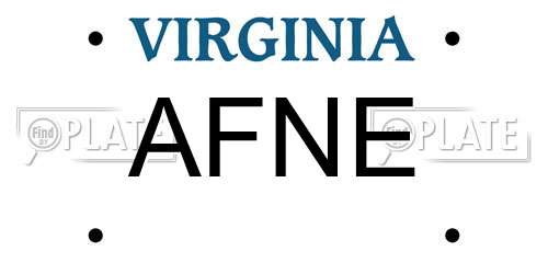 AFNE Virginia License Plate